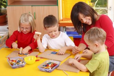 stock image - teacher and child