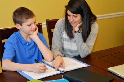 stock image - teacher and child